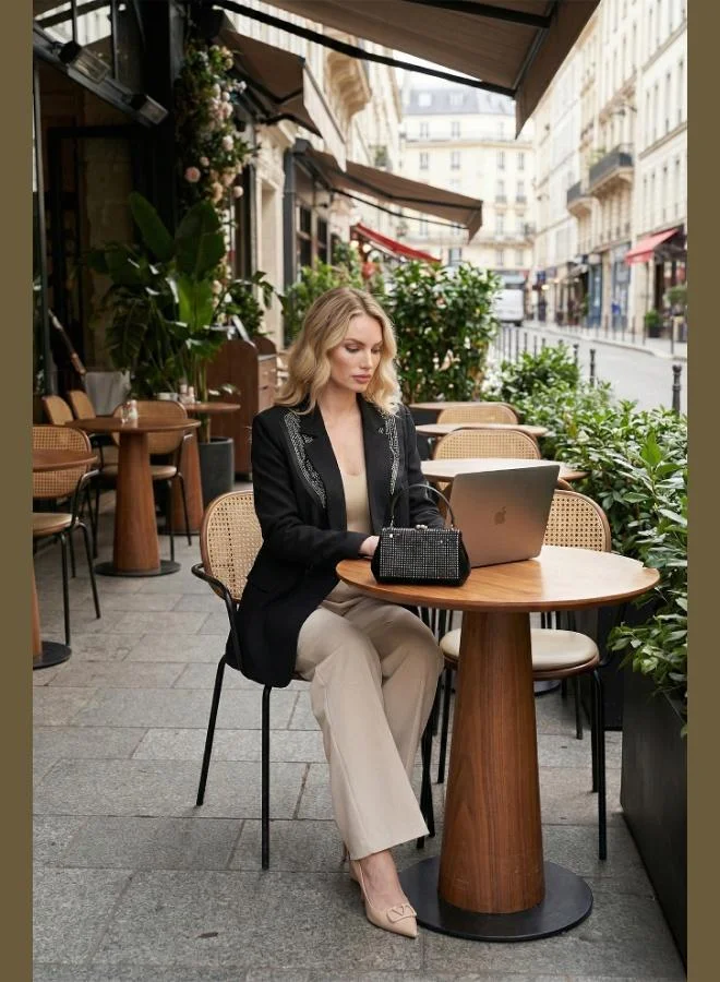 Lela Lela Slim Fit Shawl Detail Double-Breasted Collar Jacket Women'S Jacket 6927665